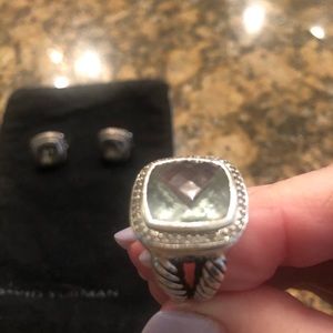 David Yurman earrings and ring (size 7)